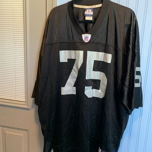 Mens Reebok Black and Gray NFL Jersey #75  T. Long Size 3XL